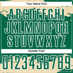 Custom Kelly Green Cream-White Abstract Fragment Art Sublimation Soccer Uniform Jersey