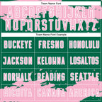 Custom Kelly Green Light Pink-White Abstract Fragment Art Sublimation Soccer Uniform Jersey