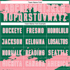 Custom Kelly Green Medium Pink-White Abstract Fragment Art Sublimation Soccer Uniform Jersey