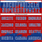 Custom Red Royal-White Abstract Fragment Art Sublimation Soccer Uniform Jersey