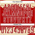 Custom Red Cream-White Abstract Fragment Art Sublimation Soccer Uniform Jersey