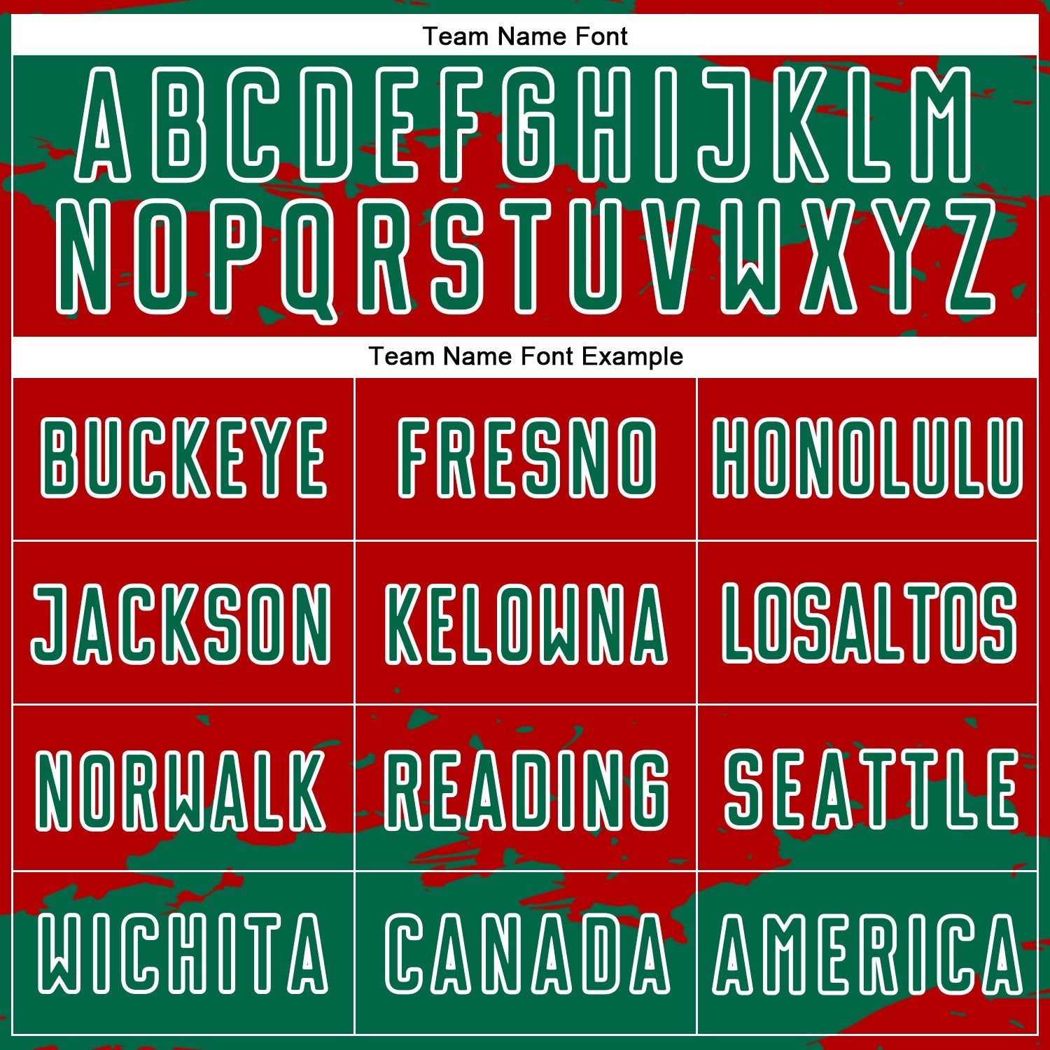 Custom Red Kelly Green-White Abstract Fragment Art Sublimation Soccer Uniform Jersey