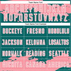 Custom Teal Medium Pink-White Abstract Fragment Art Sublimation Soccer Uniform Jersey