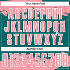 Custom Teal Medium Pink-White Abstract Fragment Art Sublimation Soccer Uniform Jersey