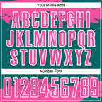 Custom Teal Pink-White Abstract Fragment Art Sublimation Soccer Uniform Jersey