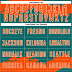 Custom Teal Orange-White Abstract Fragment Art Sublimation Soccer Uniform Jersey