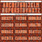 Custom Black Orange-White Geometric Arrow Sublimation Soccer Uniform Jersey