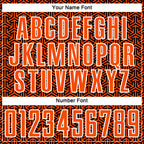 Custom Black Orange-White Geometric Arrow Sublimation Soccer Uniform Jersey