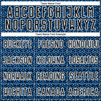 Custom Black Powder Blue-White Geometric Arrow Sublimation Soccer Uniform Jersey