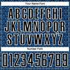 Custom Black Powder Blue-White Geometric Arrow Sublimation Soccer Uniform Jersey