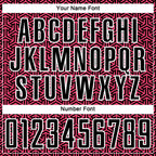 Custom Black Neon Pink-White Geometric Arrow Sublimation Soccer Uniform Jersey