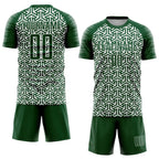 Custom Green White Geometric Arrow Sublimation Soccer Uniform Jersey