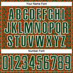 Custom Green Orange-White Geometric Arrow Sublimation Soccer Uniform Jersey