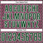 Custom Green Pink-White Geometric Arrow Sublimation Soccer Uniform Jersey