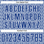 Custom Royal White Geometric Arrow Sublimation Soccer Uniform Jersey