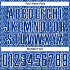 Custom Royal Light Blue-White Geometric Arrow Sublimation Soccer Uniform Jersey