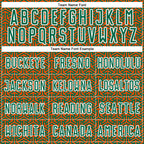 Custom Kelly Green Orange-White Geometric Arrow Sublimation Soccer Uniform Jersey