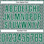 Custom Kelly Green Light Pink-White Geometric Arrow Sublimation Soccer Uniform Jersey