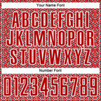 Custom Red Gray-White Geometric Arrow Sublimation Soccer Uniform Jersey