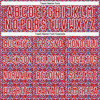 Custom Red Light Blue-White Geometric Arrow Sublimation Soccer Uniform Jersey