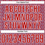 Custom Red Light Blue-White Geometric Arrow Sublimation Soccer Uniform Jersey