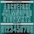 Custom Black Teal-White Abstract Splatter Grunge Art Sports Sublimation Soccer Uniform Jersey