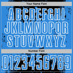 Custom Black Powder Blue-White Abstract Splatter Grunge Art Sports Sublimation Soccer Uniform Jersey