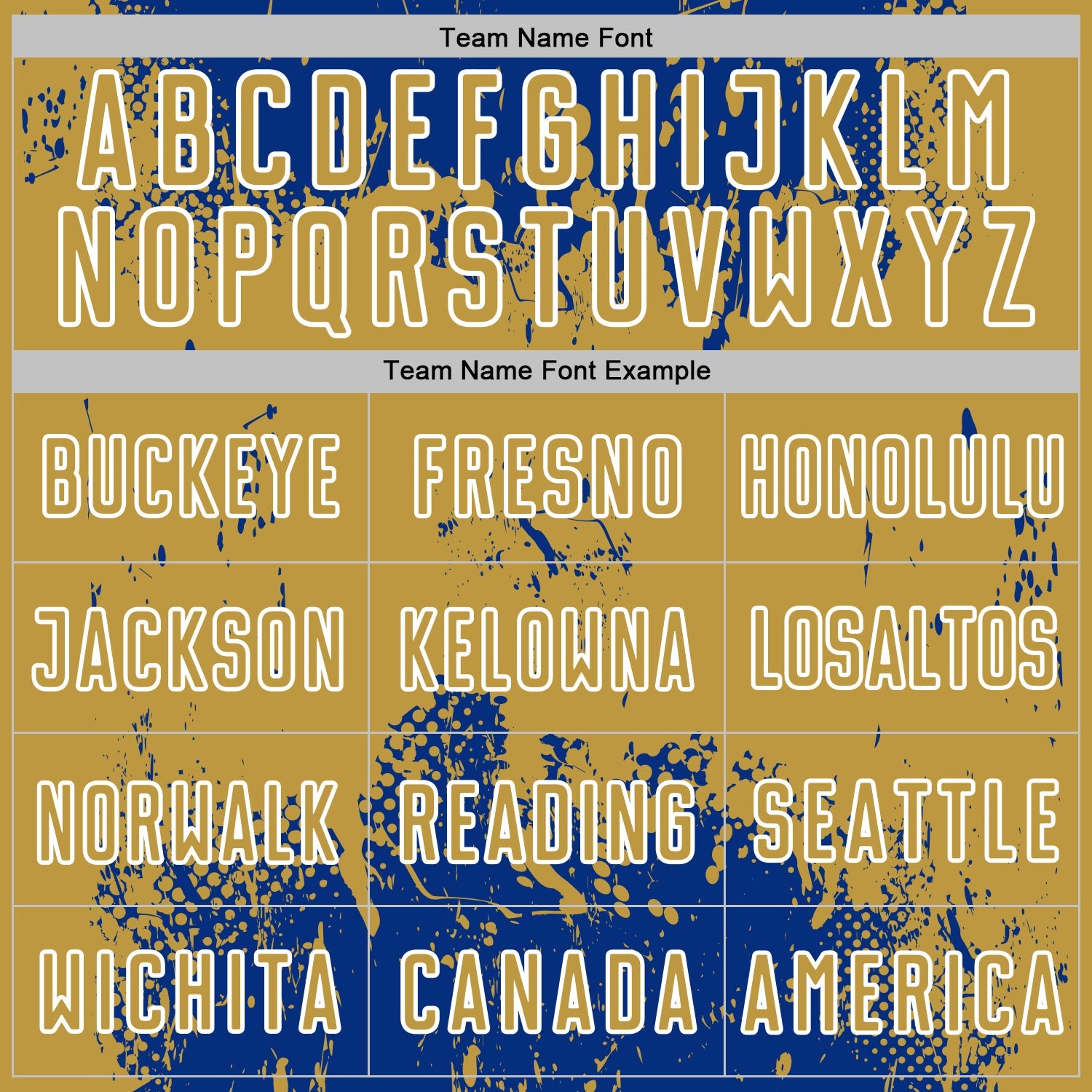 Custom Royal Old Gold-White Abstract Splatter Grunge Art Sports Sublimation Soccer Uniform Jersey