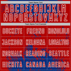 Custom Royal Red-White Abstract Splatter Grunge Art Sports Sublimation Soccer Uniform Jersey