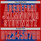 Custom Royal Red-White Abstract Splatter Grunge Art Sports Sublimation Soccer Uniform Jersey