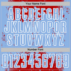 Custom Red Light Blue-White Abstract Splatter Grunge Art Sports Sublimation Soccer Uniform Jersey