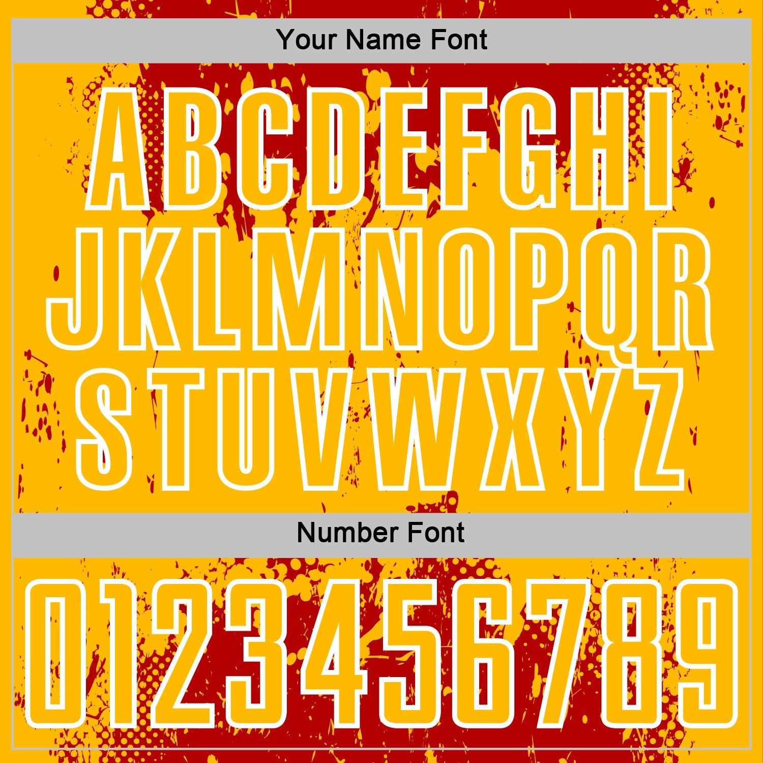 Custom Red Gold-White Abstract Splatter Grunge Art Sports Sublimation Soccer Uniform Jersey