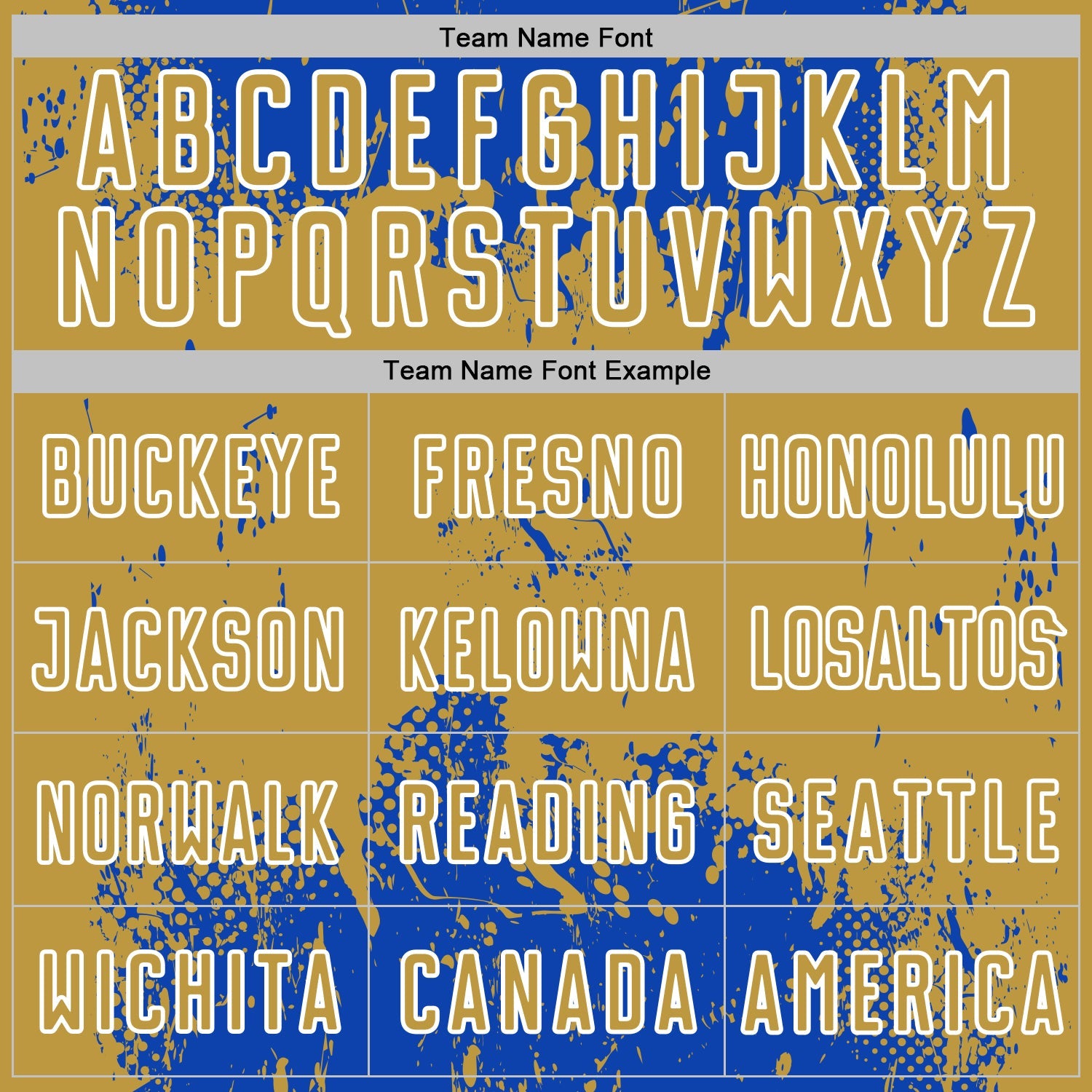 Custom Thunder Blue Old Gold-White Abstract Splatter Grunge Art Sports Sublimation Soccer Uniform Jersey