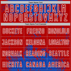 Custom Thunder Blue Red-White Abstract Splatter Grunge Art Sports Sublimation Soccer Uniform Jersey