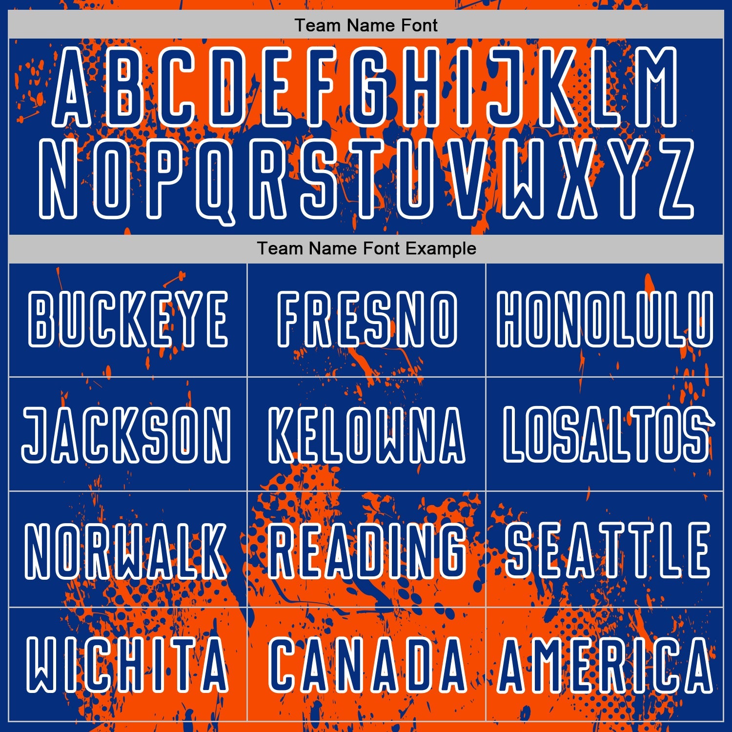 Custom Orange Royal-White Abstract Splatter Grunge Art Sports Sublimation Soccer Uniform Jersey