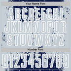 Custom Navy Silver-White Abstract Splatter Grunge Art Sports Sublimation Soccer Uniform Jersey