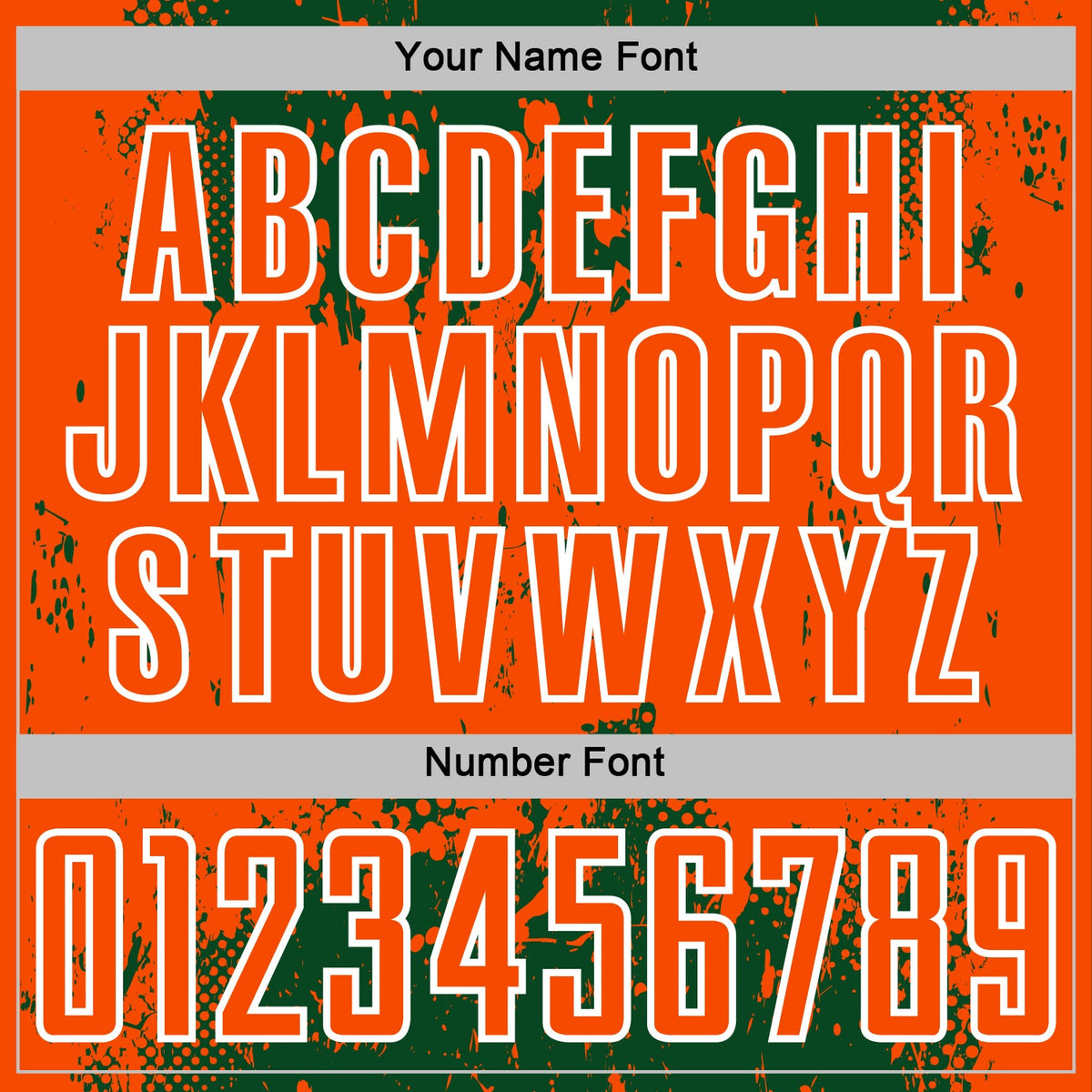 Custom Green Orange-White Abstract Splatter Grunge Art Sports Sublimation Soccer Uniform Jersey
