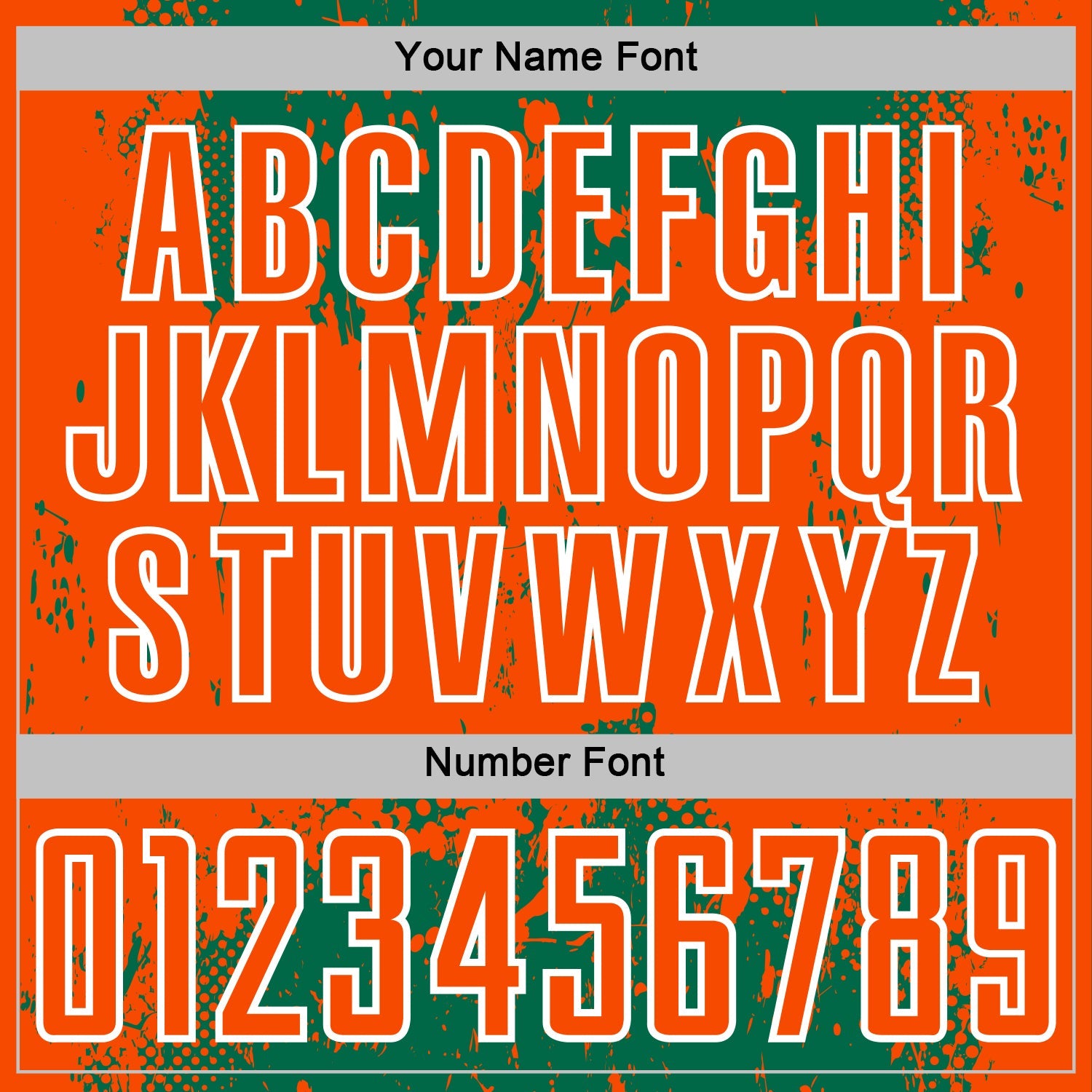 Custom Kelly Green Orange-White Abstract Splatter Grunge Art Sports Sublimation Soccer Uniform Jersey