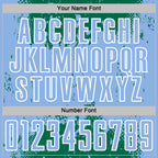 Custom Kelly Green Light Blue-White Abstract Splatter Grunge Art Sports Sublimation Soccer Uniform Jersey