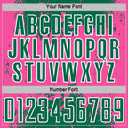 Custom Kelly Green Pink-White Abstract Splatter Grunge Art Sports Sublimation Soccer Uniform Jersey