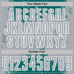 Custom Teal Gray-White Abstract Splatter Grunge Art Sports Sublimation Soccer Uniform Jersey