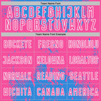 Custom Powder Blue Pink-White Abstract Splatter Grunge Art Sports Sublimation Soccer Uniform Jersey