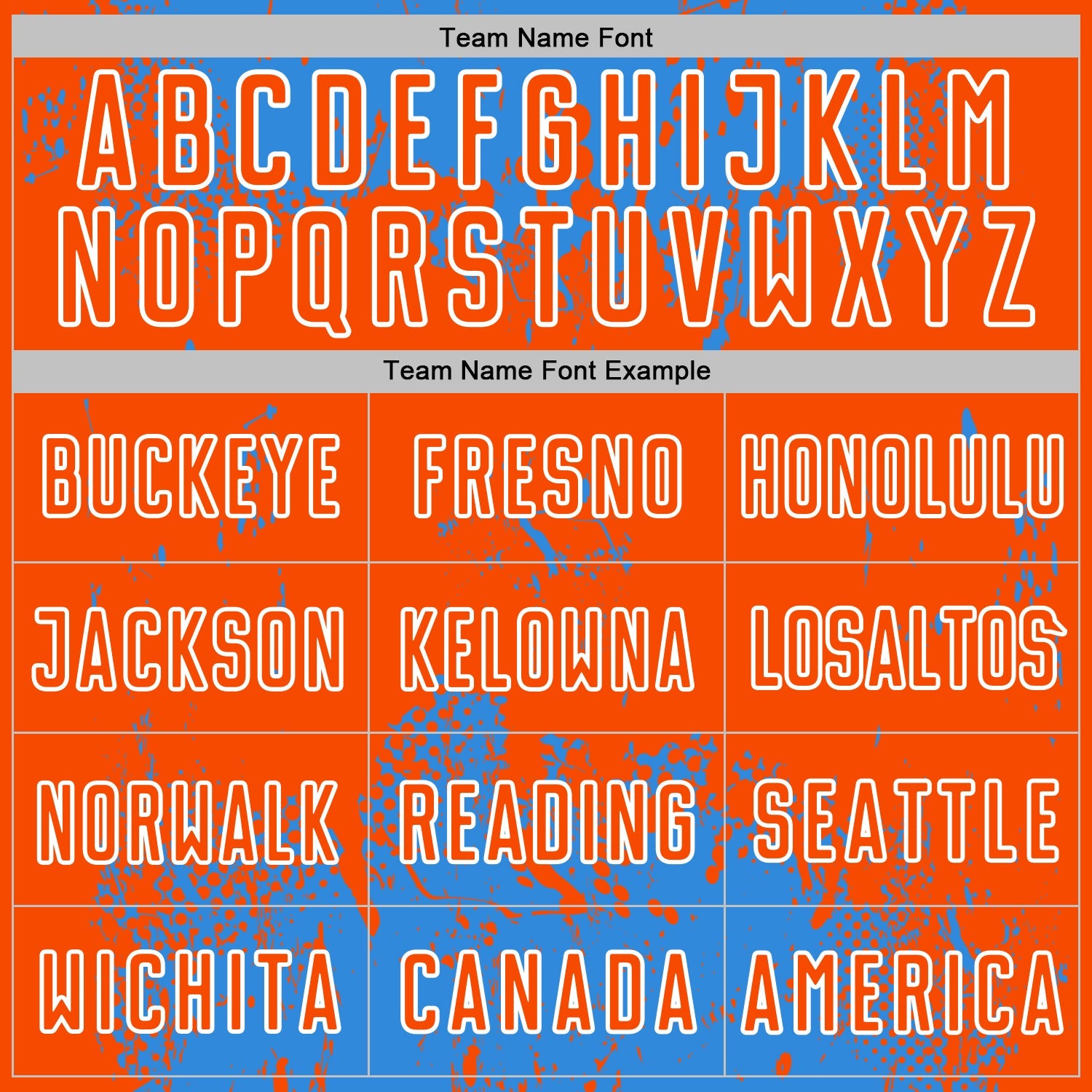 Custom Powder Blue Orange-White Abstract Splatter Grunge Art Sports Sublimation Soccer Uniform Jersey