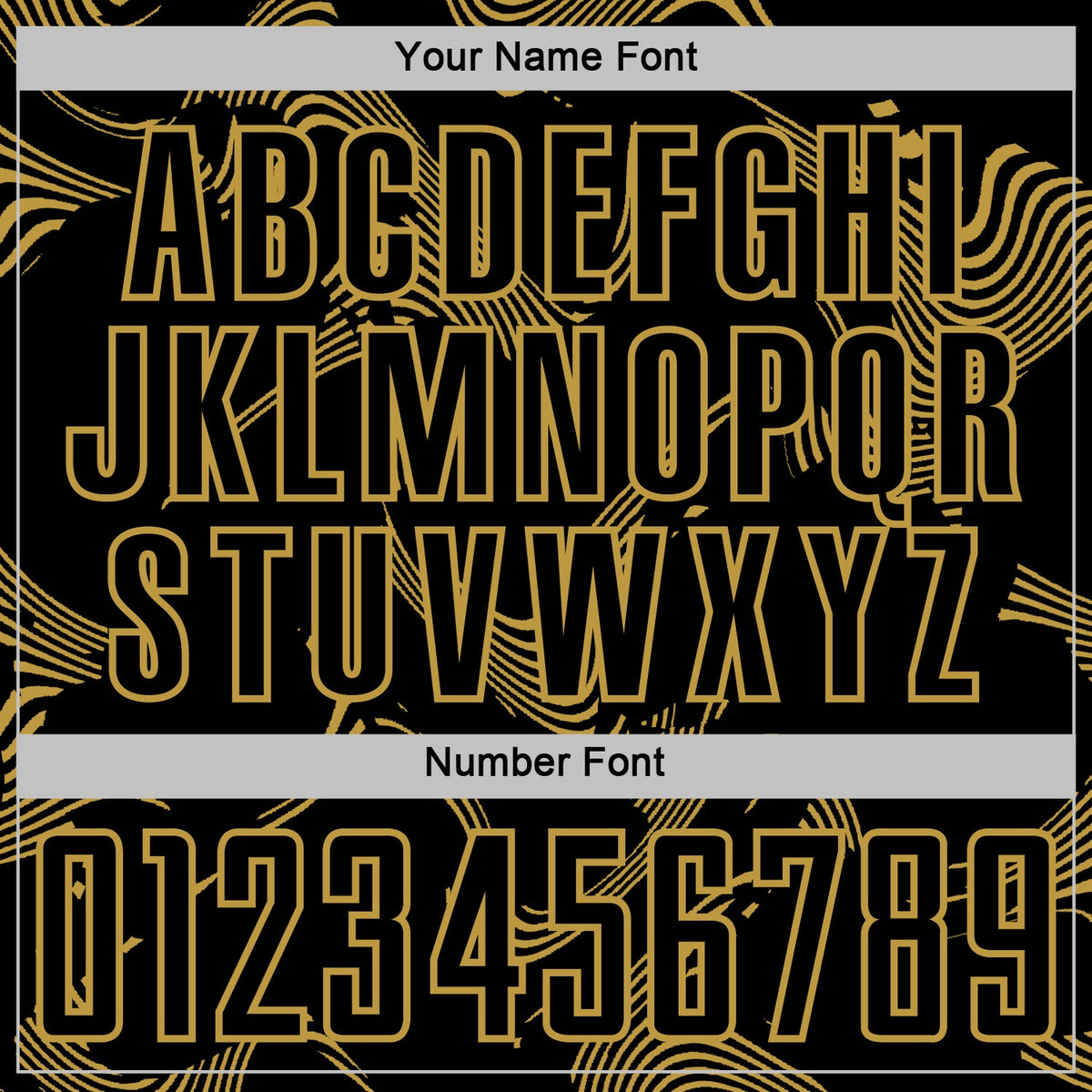 Custom Black Old Gold Curve Lines Sports Sublimation Soccer Uniform Jersey