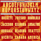 Custom Red Gold-White Curve Lines Sports Sublimation Soccer Uniform Jersey