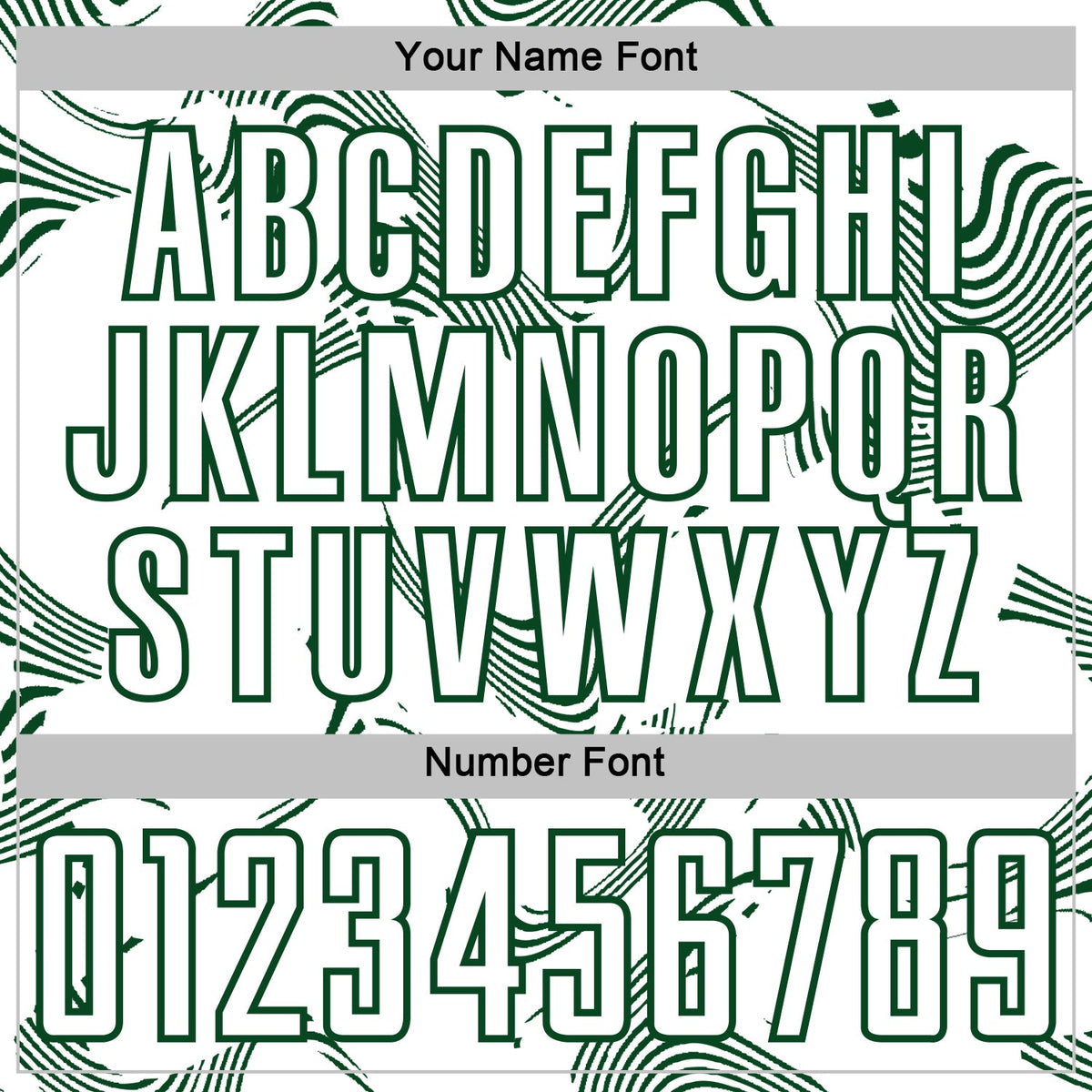 Custom White Green Curve Lines Sports Sublimation Soccer Uniform Jersey