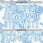 Custom White Powder Blue Curve Lines Sports Sublimation Soccer Uniform Jersey