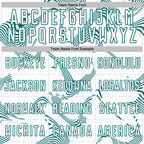 Custom White Teal Curve Lines Sports Sublimation Soccer Uniform Jersey