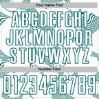 Custom White Teal Curve Lines Sports Sublimation Soccer Uniform Jersey