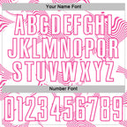 Custom White Pink Curve Lines Sports Sublimation Soccer Uniform Jersey